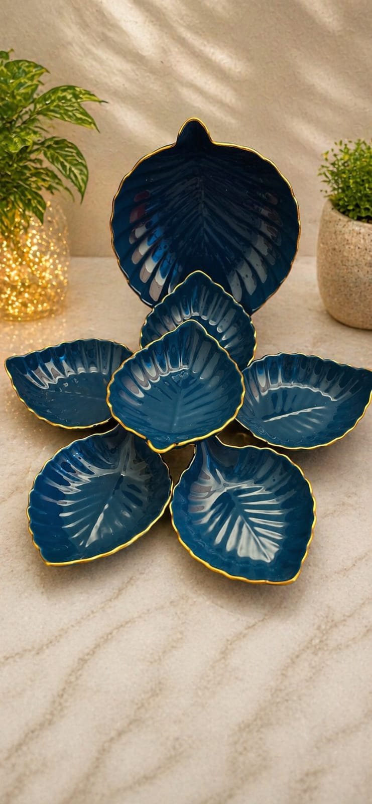 Royal Leaf Dessert Bowl Set - Image 2