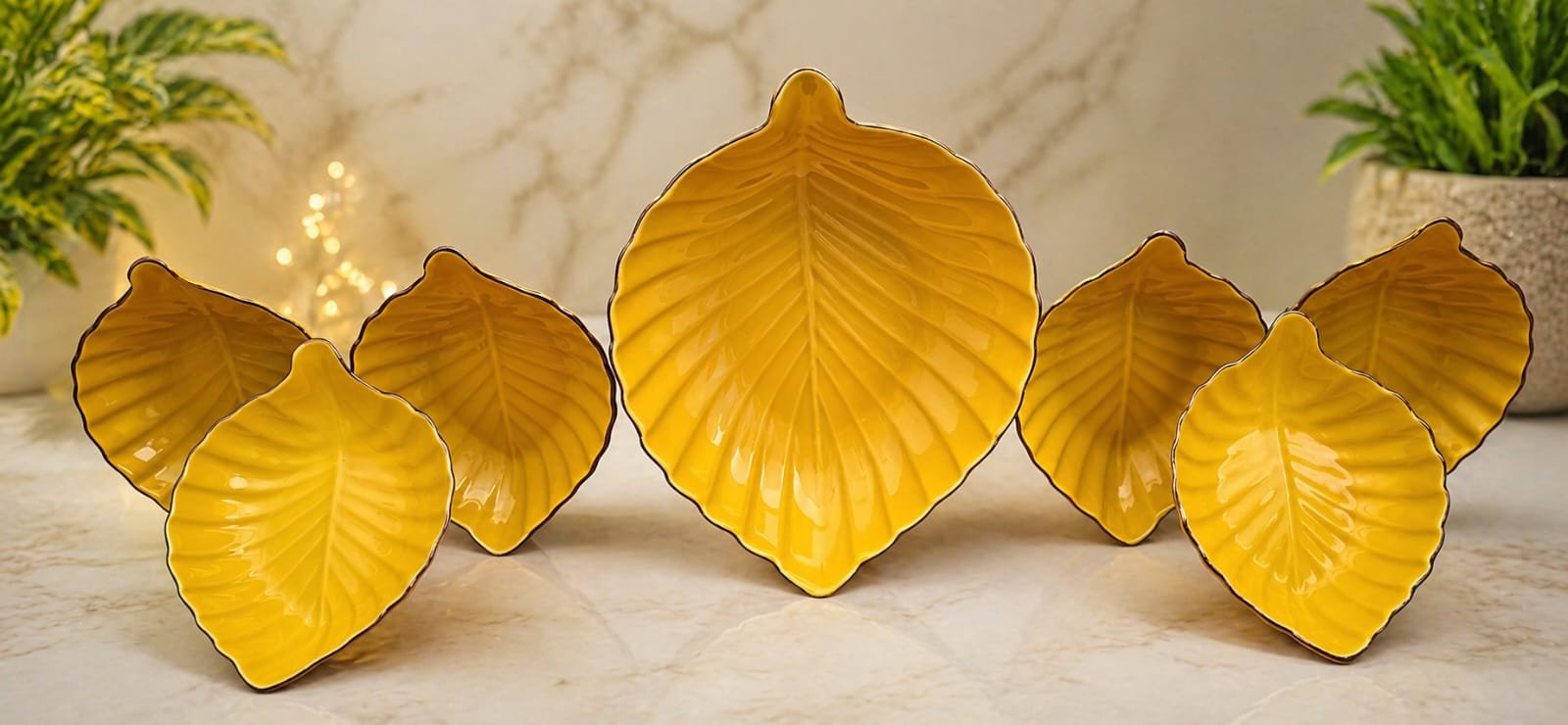 Royal Leaf Dessert Bowl Set